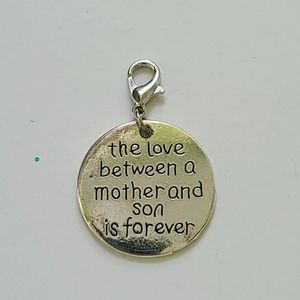 Mother & son planner charm clipon silver zipper pu